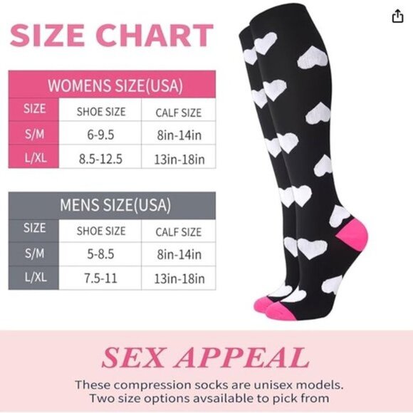 Graduated Compression Socks Paw Prints Size S/M for nursing, running, travel - Picture 5 of 5